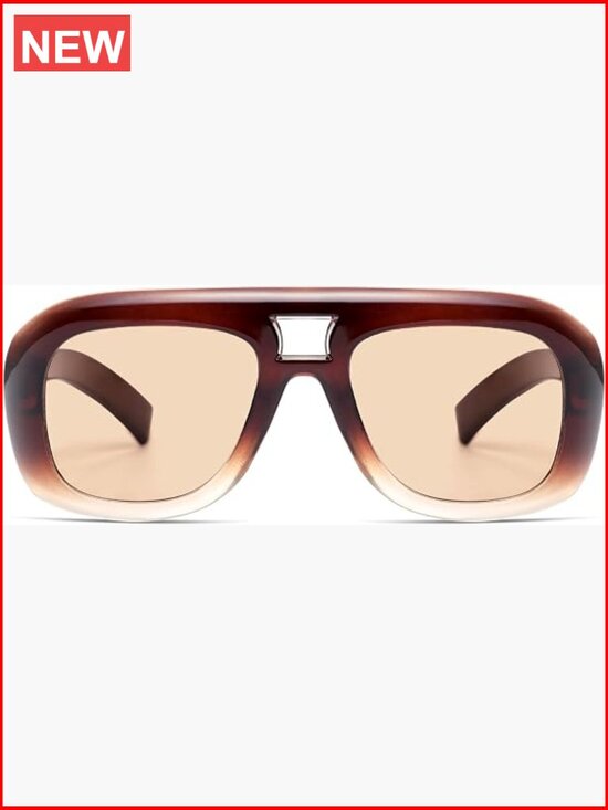 Retro Oversized Square Aviator Sunglasses UV400 Protection main image 7